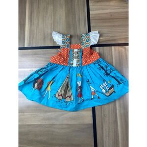 Meredith B‎ 58 Thanksgiving Dress Ruffle Sleeves Holiday Outfit Size 2